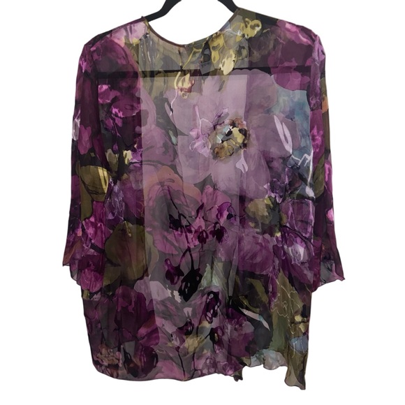 Vintage Simply Silk Dress /Jacket Womens Large Burnout  Whimsigoth Forest Fairy - Picture 10 of 15